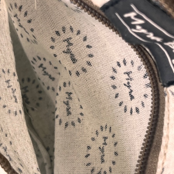 Myra Bag Azure Upcycled Canvas & Cowhide Leather Shoulder Bag NWOT - Picture 13 of 14